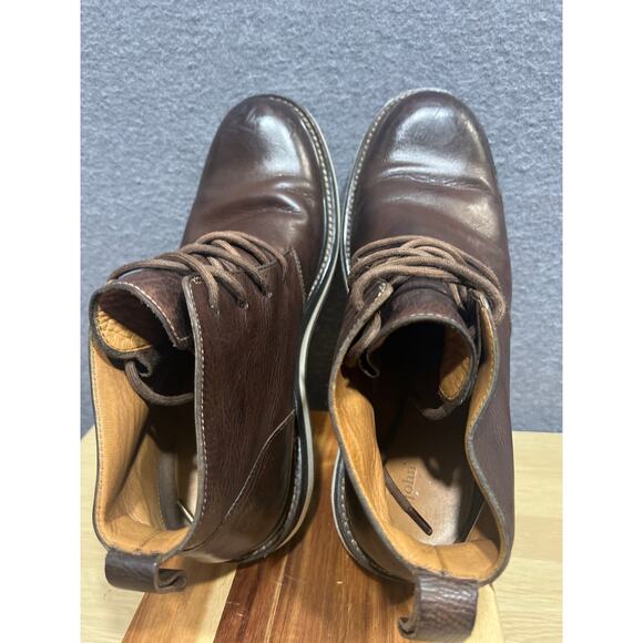 John Varvatos Mens Chukka Boots Distressed Leather Finish Brown Size 10M - Picture 7 of 10